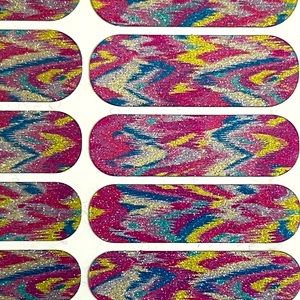 Jamberry nail wraps Paint Party glitter pink blue gold silver style